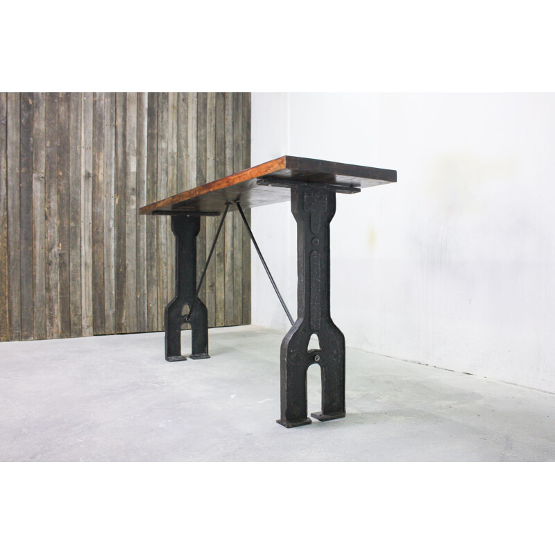 Vintage Console Table Industrial, English 1940s