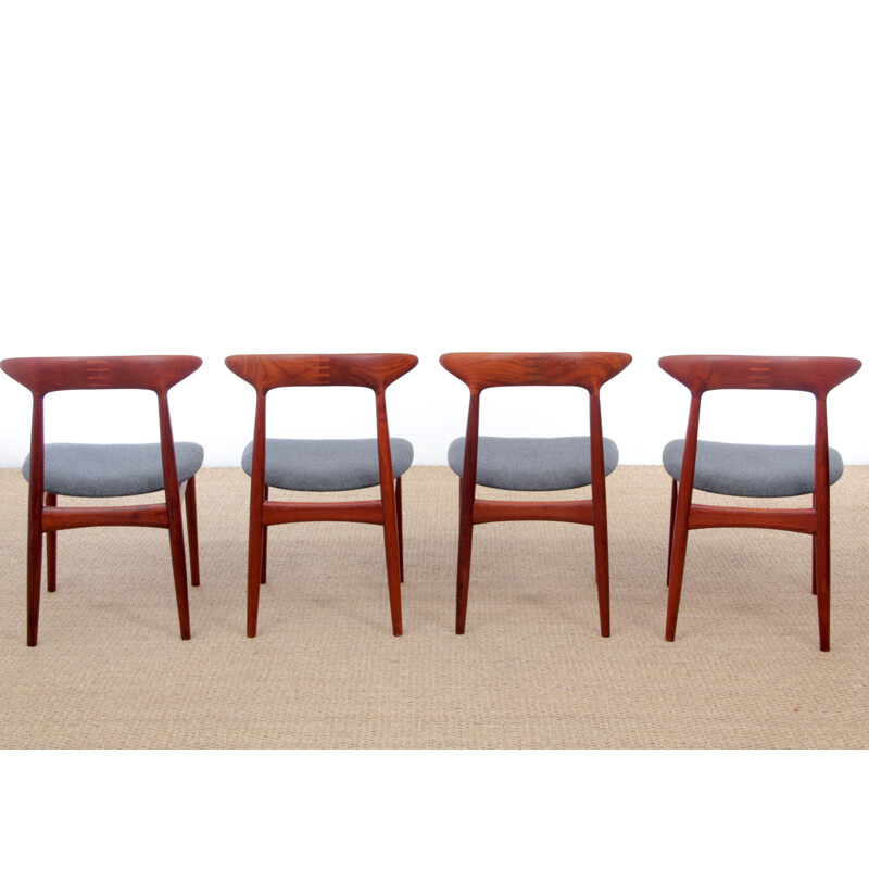 Set of 4 Scandinavian vintage teak chairs by Kurt Østervig