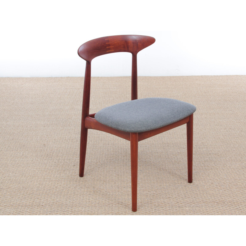 Set of 4 Scandinavian vintage teak chairs by Kurt Østervig