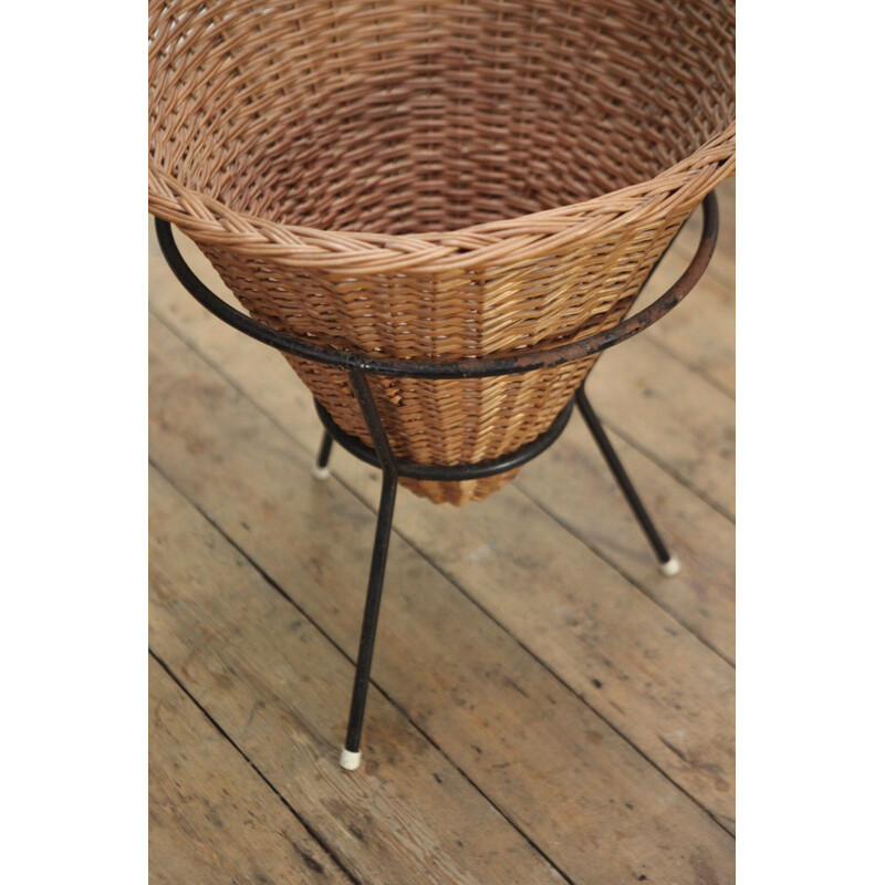 Vintage Basket in Wicker Dutch Mid Century