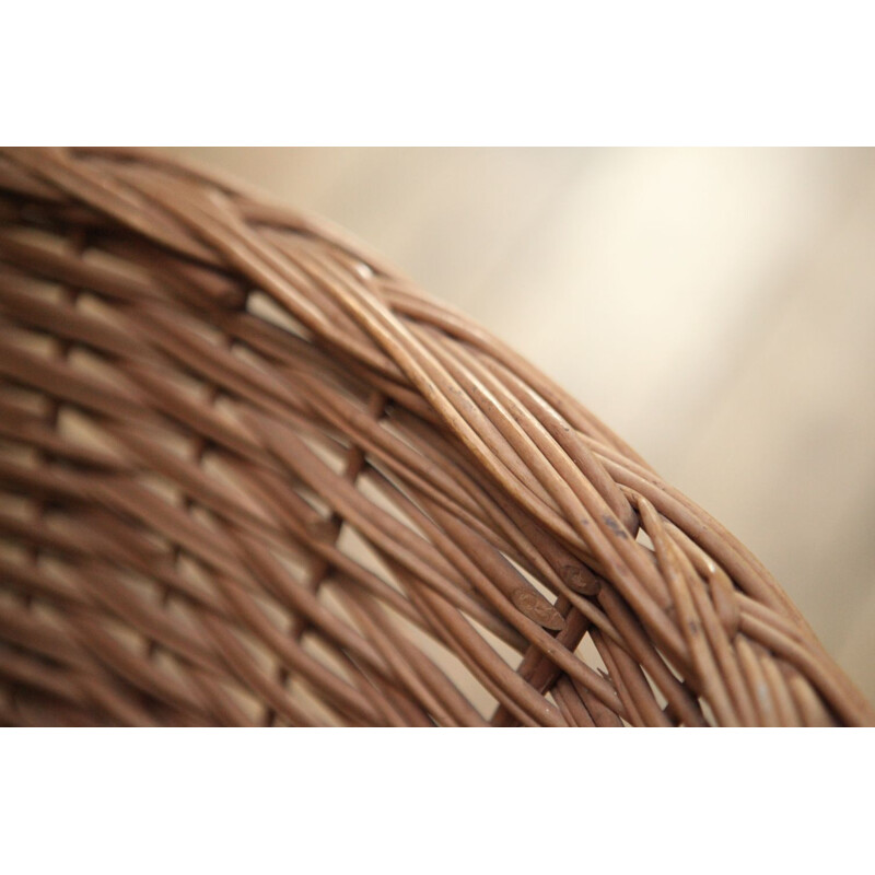 Vintage Basket in Wicker Dutch Mid Century