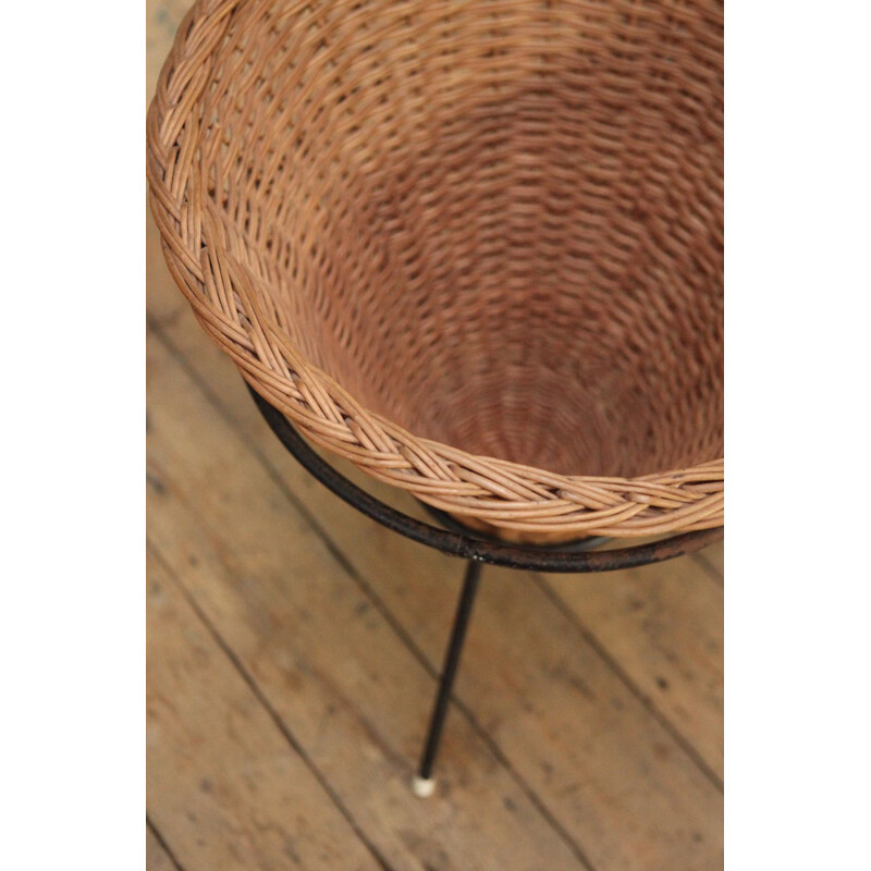 Vintage Basket in Wicker Dutch Mid Century