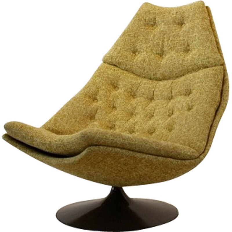 Artifort wooden and fabric chair, Geoffrey HARCOURT - 1960s