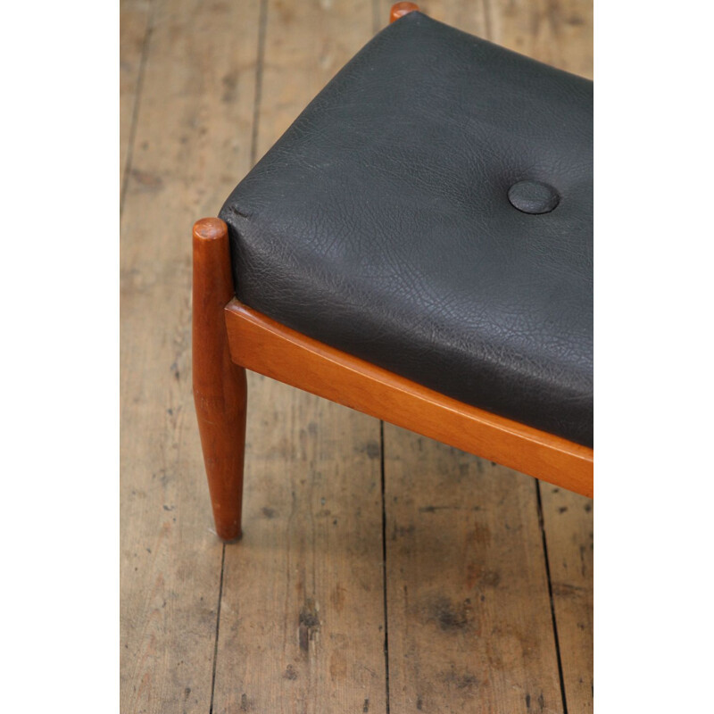 Vintage Footstool in teak Dutch 1960s