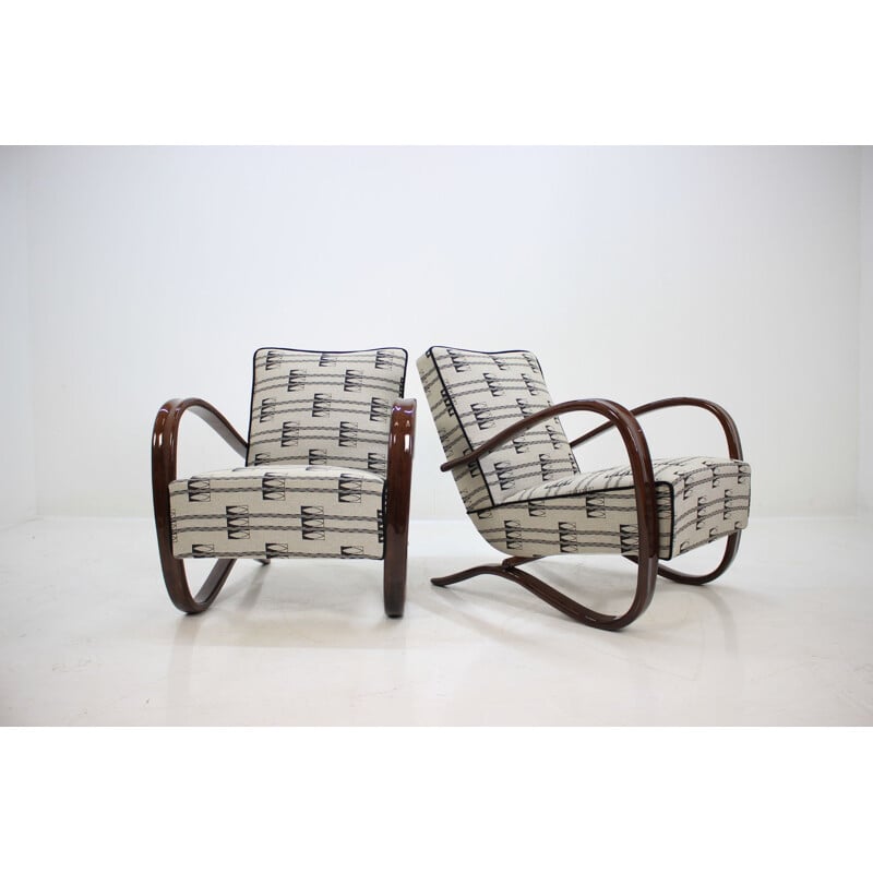 Ensemble de 2 fauteuils vintage H-269 par Jindrich Halabala 1930