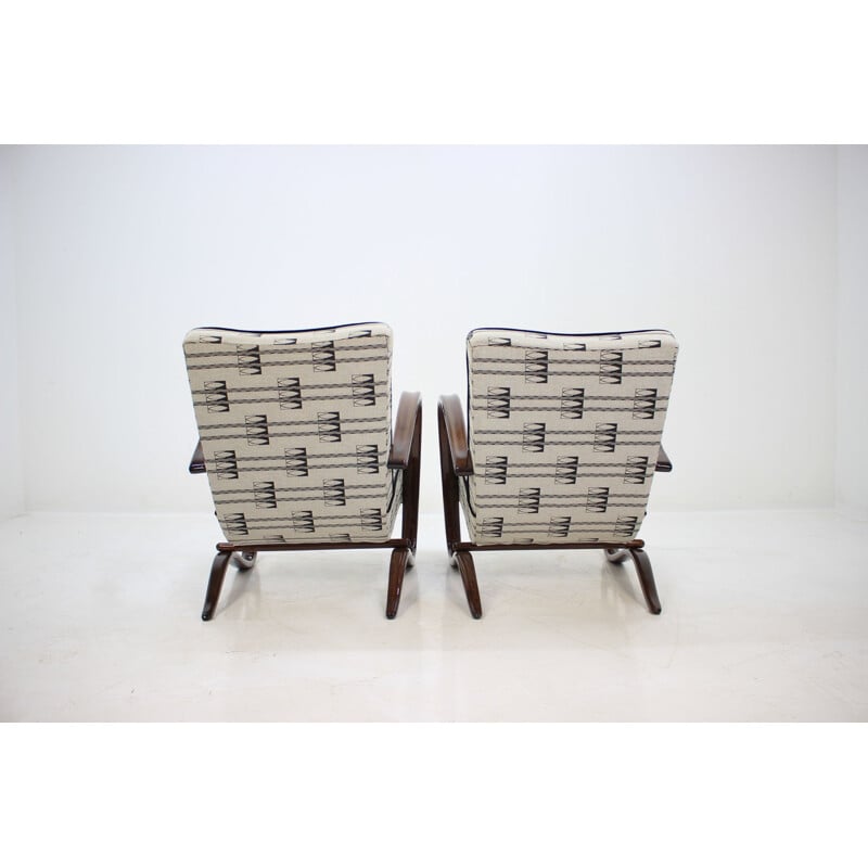 Ensemble de 2 fauteuils vintage H-269 par Jindrich Halabala 1930