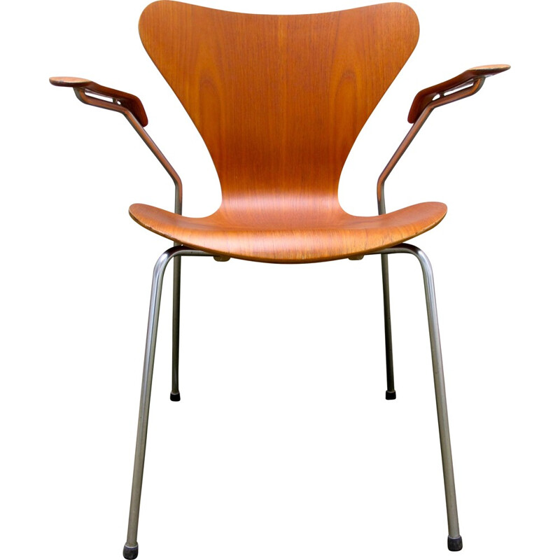 Chair 3207 in teak and metal, Arne JACOBSEN - 1960s