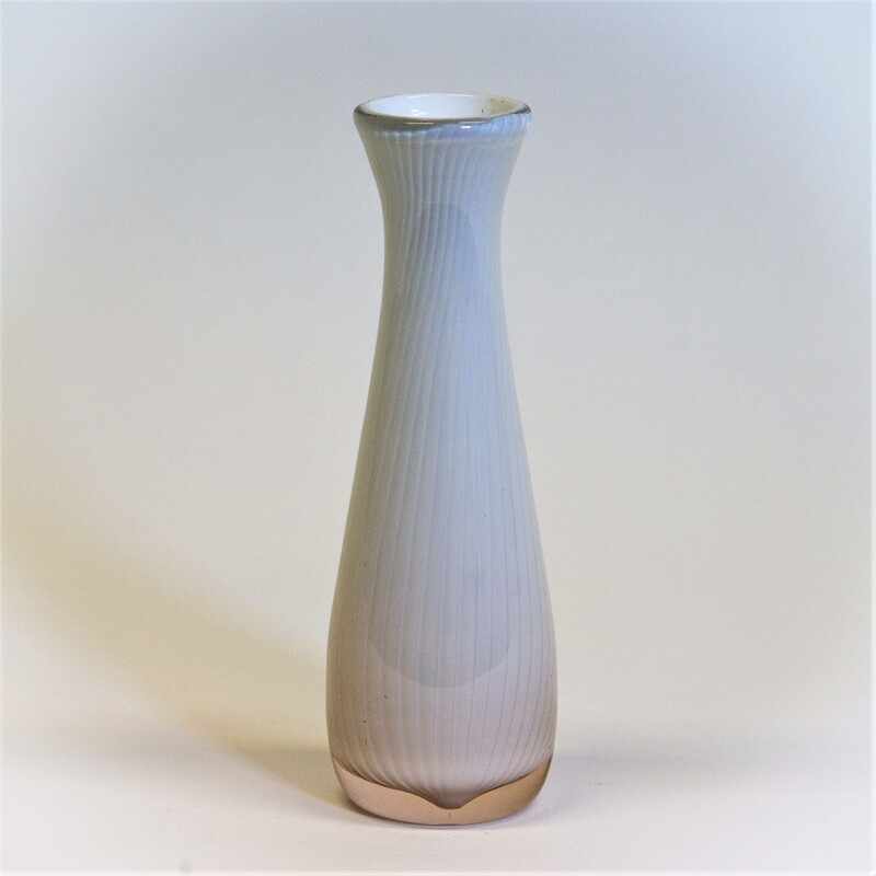 Vaso bianco vintage di Hermann Bongard