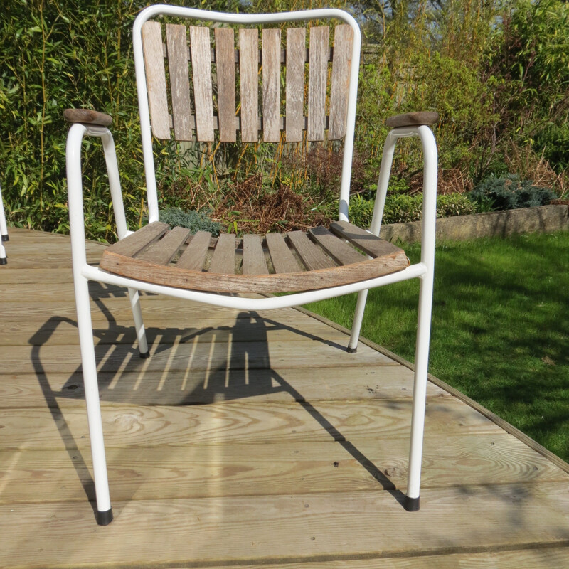 Set of 4 stacking garden chairs