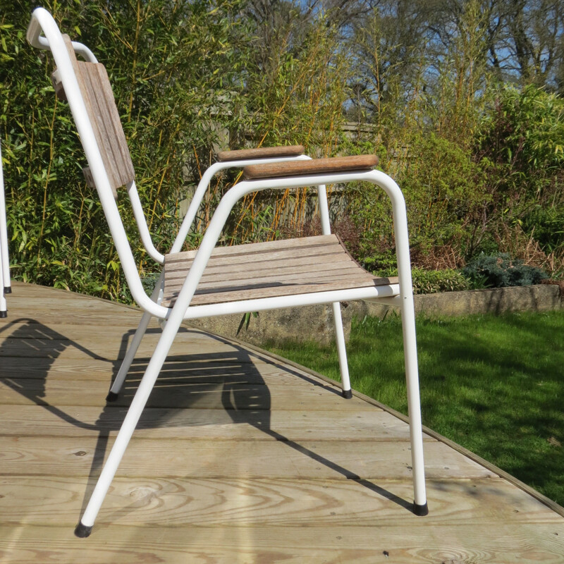 Set of 4 stacking garden chairs