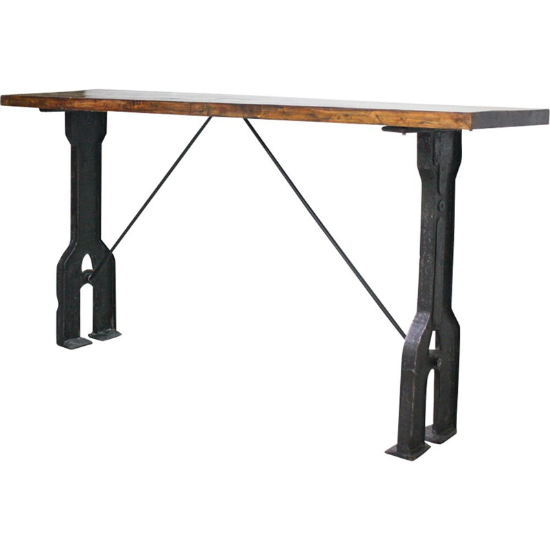 Vintage Console Table Industrial, English 1940s