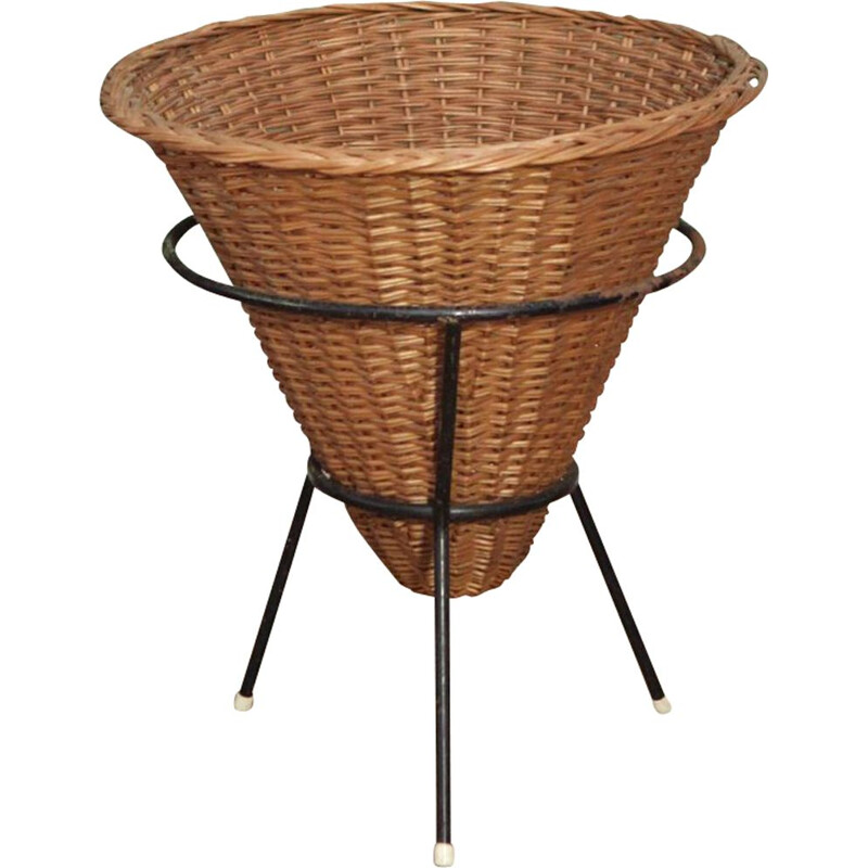 Vintage Basket in Wicker Dutch Mid Century