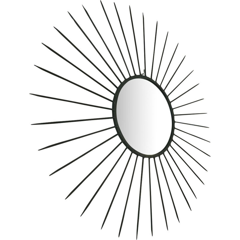 Vintage Sun black iron mirror