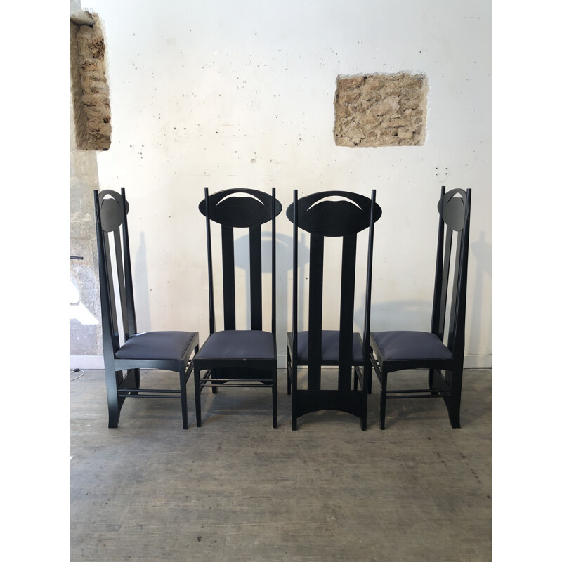 Set of 4 Argyle chairs by Charles Rennie for Cassina 