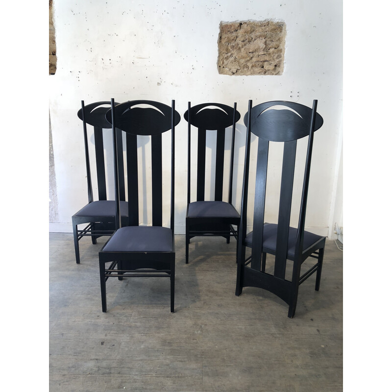 Set of 4 Argyle chairs by Charles Rennie for Cassina 