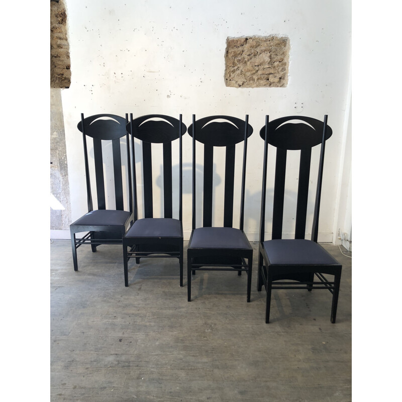 Set of 4 Argyle chairs by Charles Rennie for Cassina 