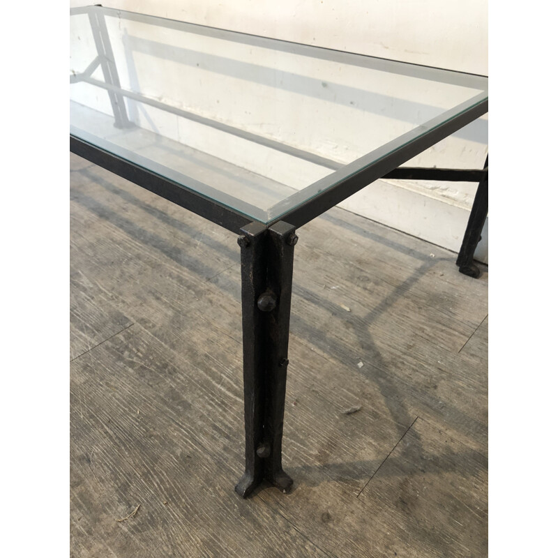 Rectangular coffee table with glass top