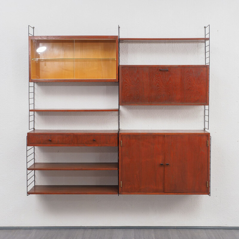 Vintage shelving system in teak modular 1960s