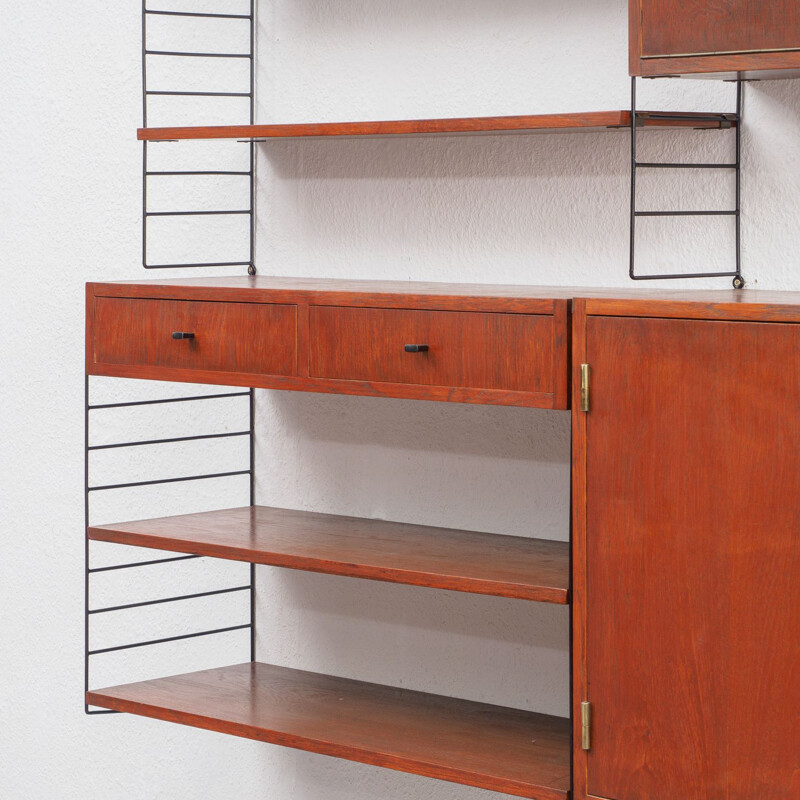Vintage shelving system in teak modular 1960s