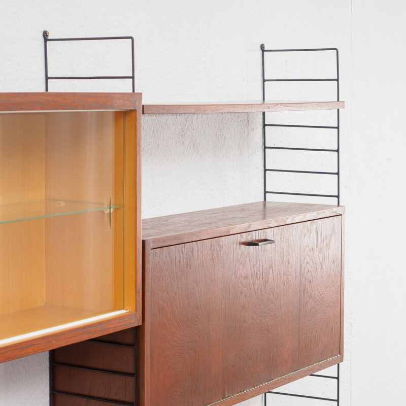 Vintage shelving system in teak modular 1960s