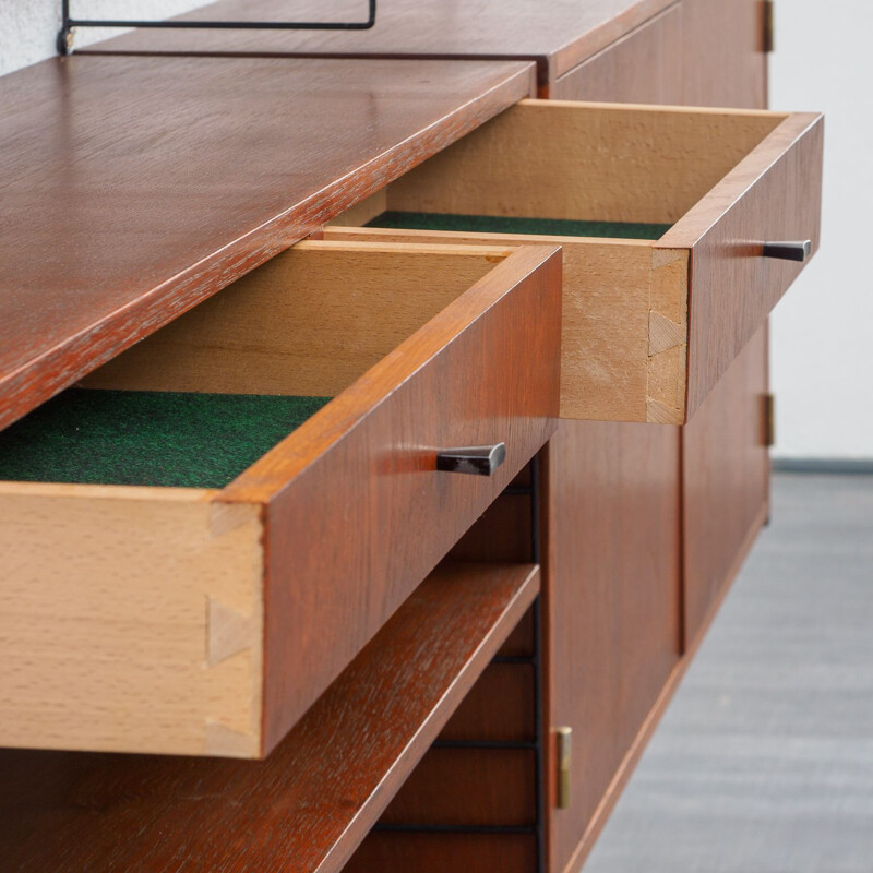 Vintage shelving system in teak modular 1960s