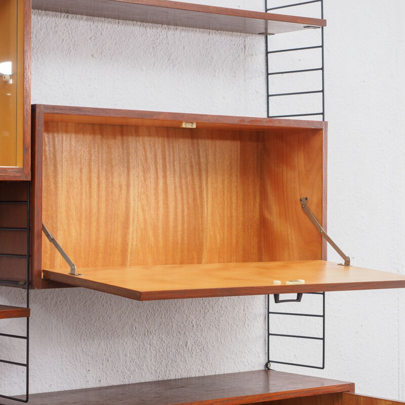 Vintage shelving system in teak modular 1960s