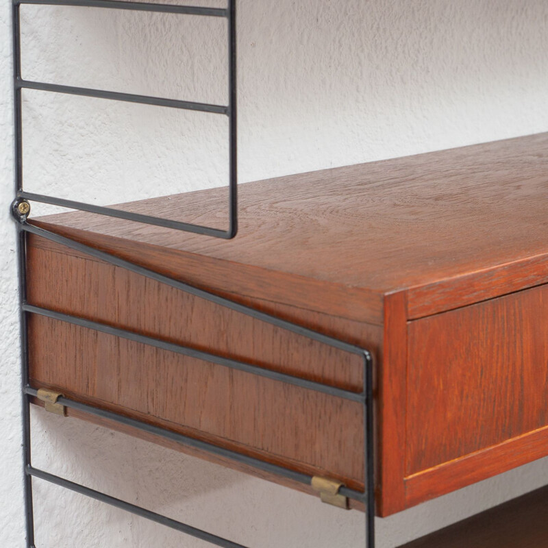 Vintage shelving system in teak modular 1960s