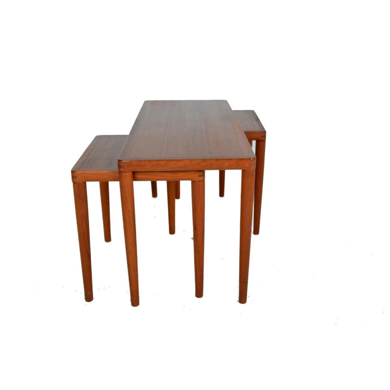 Vintage nesting tables in teak Scandinavian 1960s