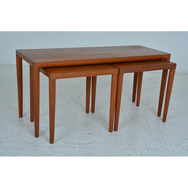 Vintage nesting tables in teak Scandinavian 1960s