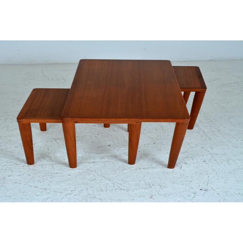 Vintage nesting tables in teak Scandinavian 1960s