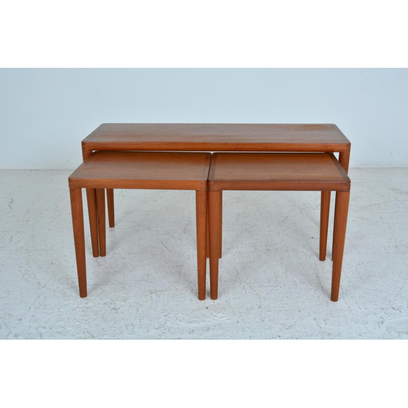 Vintage nesting tables in teak Scandinavian 1960s