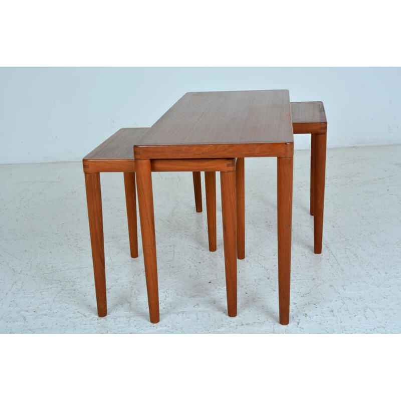 Vintage nesting tables in teak Scandinavian 1960s