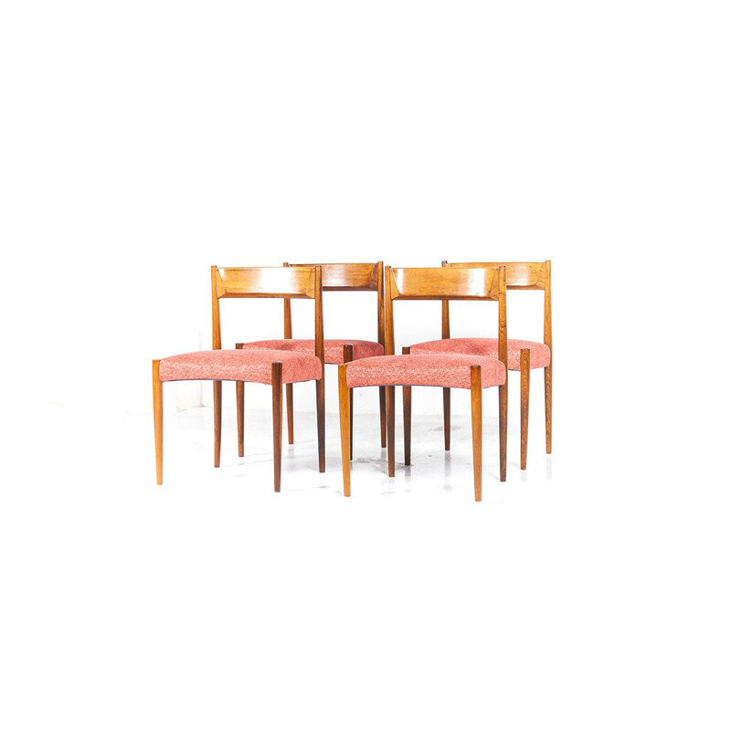 Ensemble de 4 chaises à repas vintage en palissandre danois années 1960 