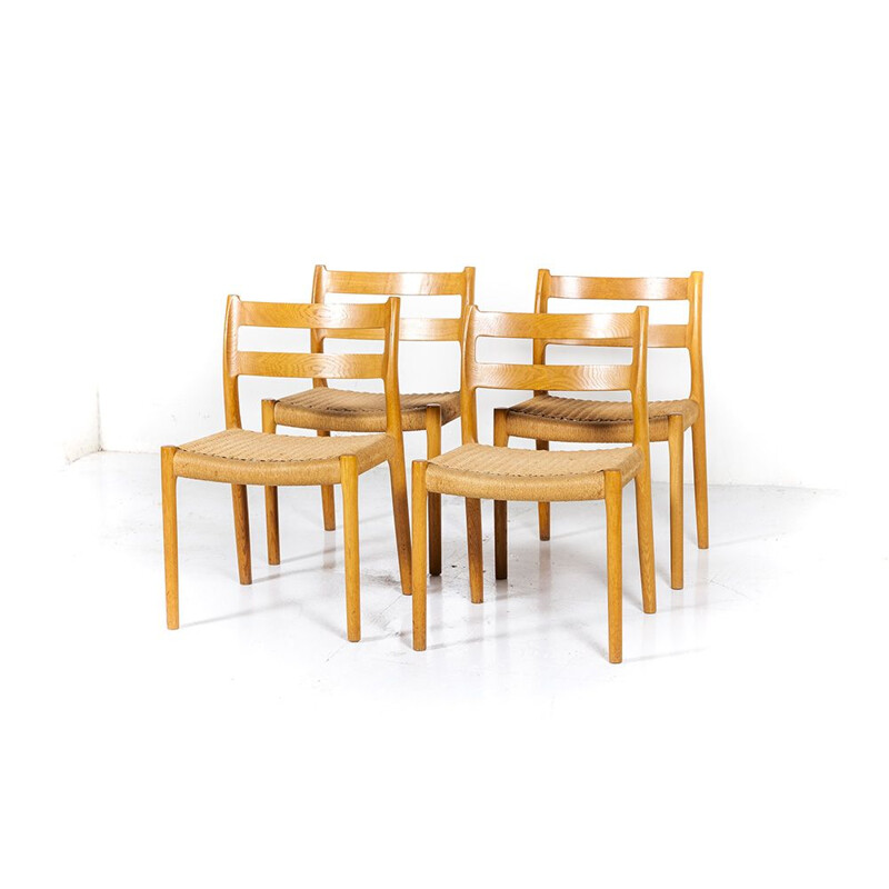 Set of 4 vintage dining chairs No. 84 by Niels Otto Møller for J.L. Møllers 1960s