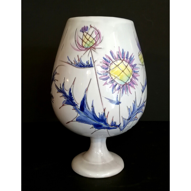 French vintage vase in white ceramic 1960