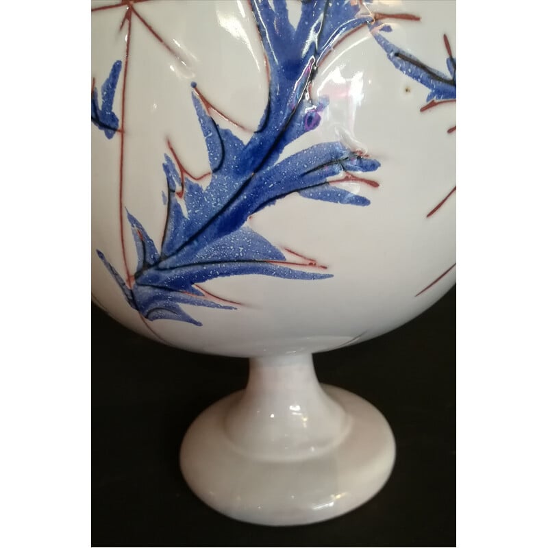 Vase vintage français en céramique blanche 1960