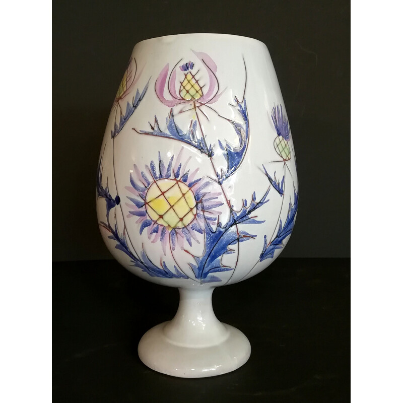 French vintage vase in white ceramic 1960