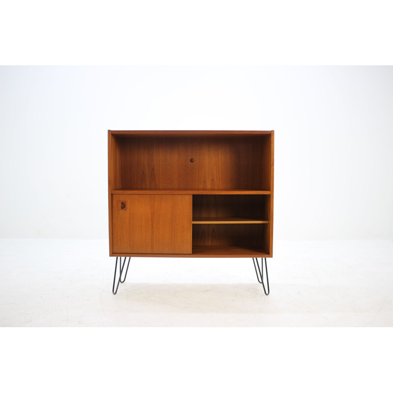 Vintage danish bookcase in teak and iron 1960