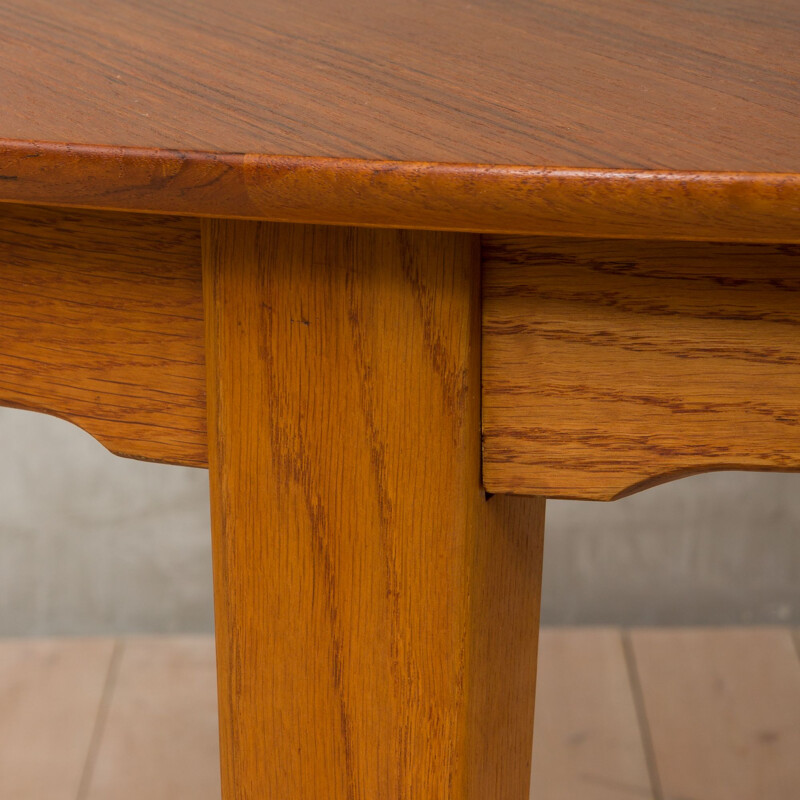 Vintage extendable table for Soro in teak and oak 1960