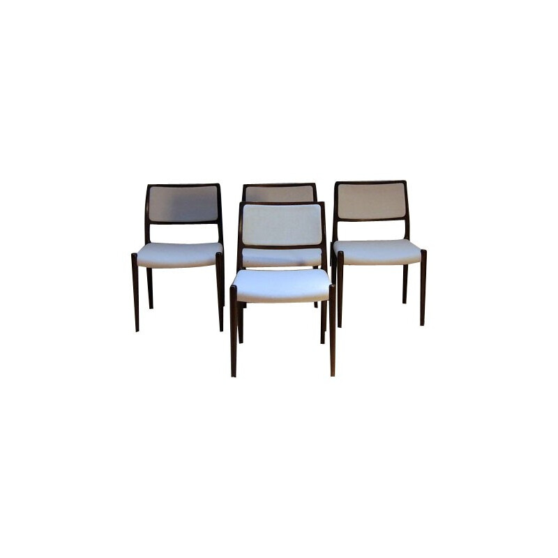 4 chaises à repas, Niels MOLLER - années 60