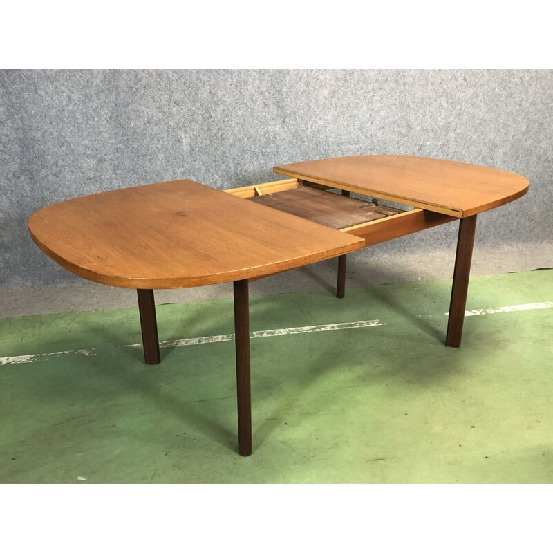 Vintage Dining Table G PLan in teak with extension 70s 