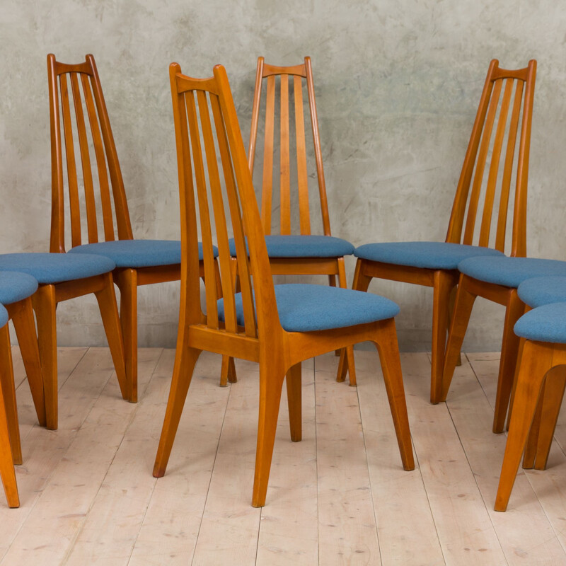 Set of 10 vintage chairs model GFM typ 228 E. by Edmund Homa 1960s