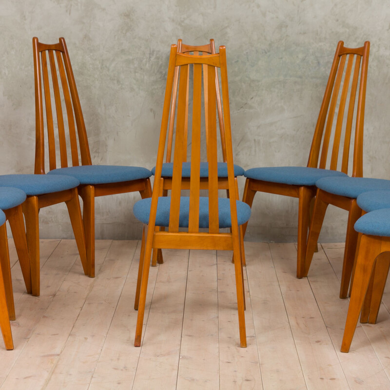 Ensemble de 10 chaises vintage modèle GFM type 228 E. Edmund Homa années 1960