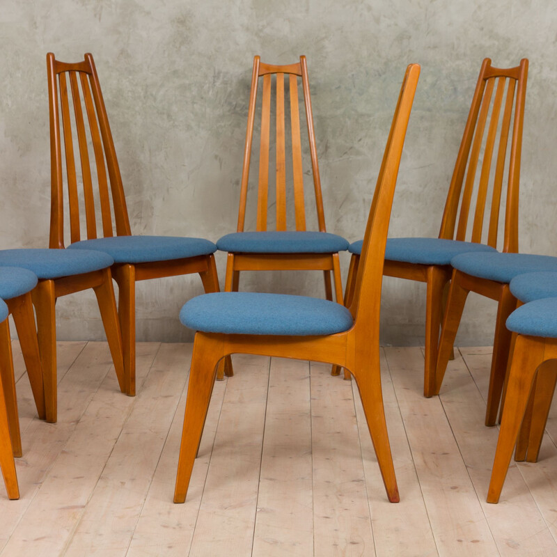 Set of 10 vintage chairs model GFM typ 228 E. by Edmund Homa 1960s