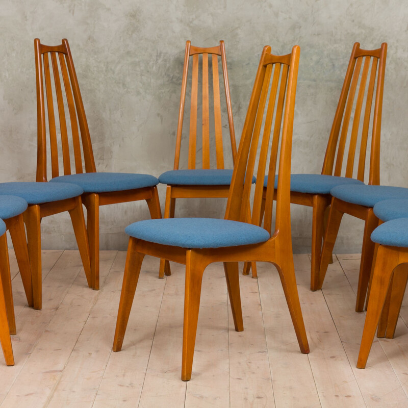 Set of 10 vintage chairs model GFM typ 228 E. by Edmund Homa 1960s