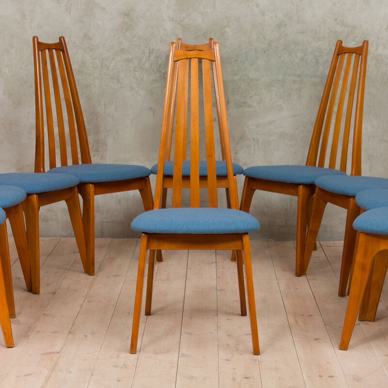 Set of 10 vintage chairs model GFM typ 228 E. by Edmund Homa 1960s