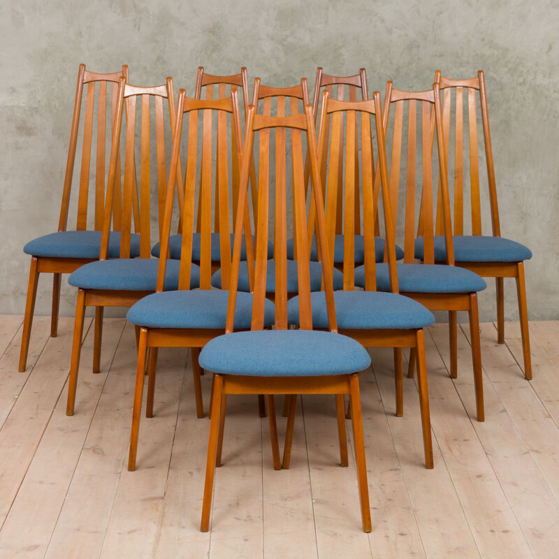 Set of 10 vintage chairs model GFM typ 228 E. by Edmund Homa 1960s