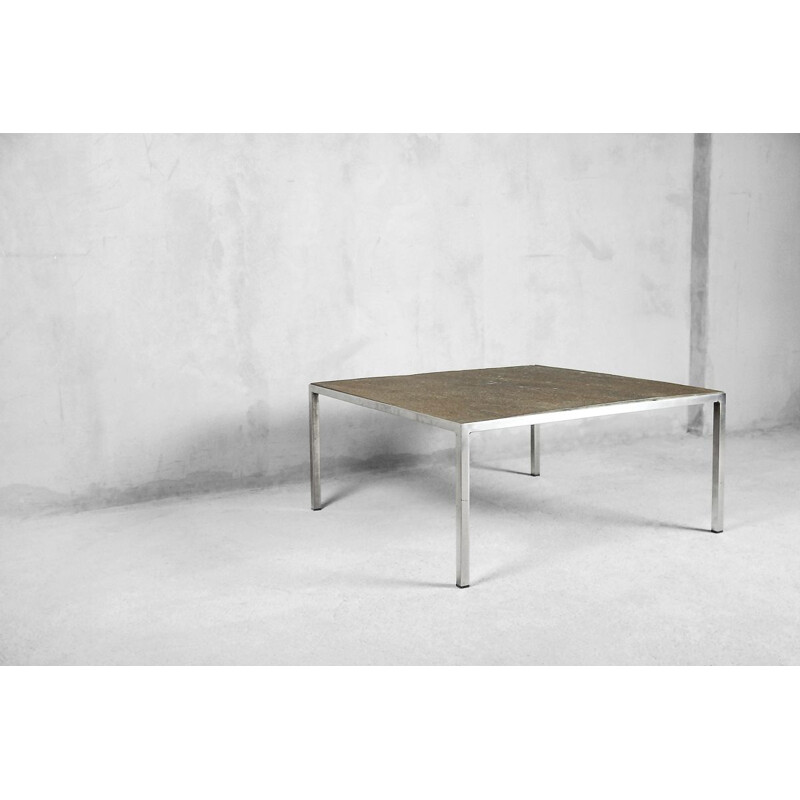 Vintage italian coffee table in metal with stone top 1960s