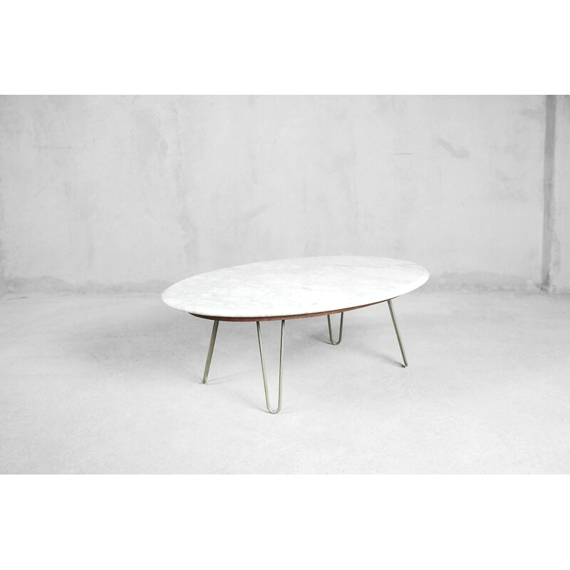 Vintage italian coffee table in white marble 1970