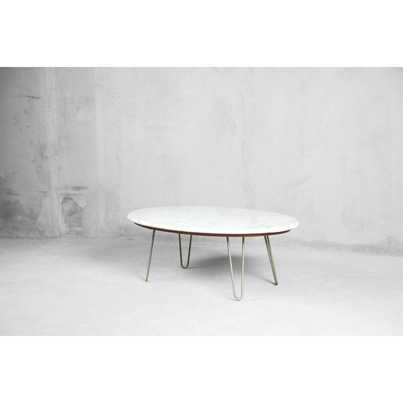 Vintage italian coffee table in white marble 1970